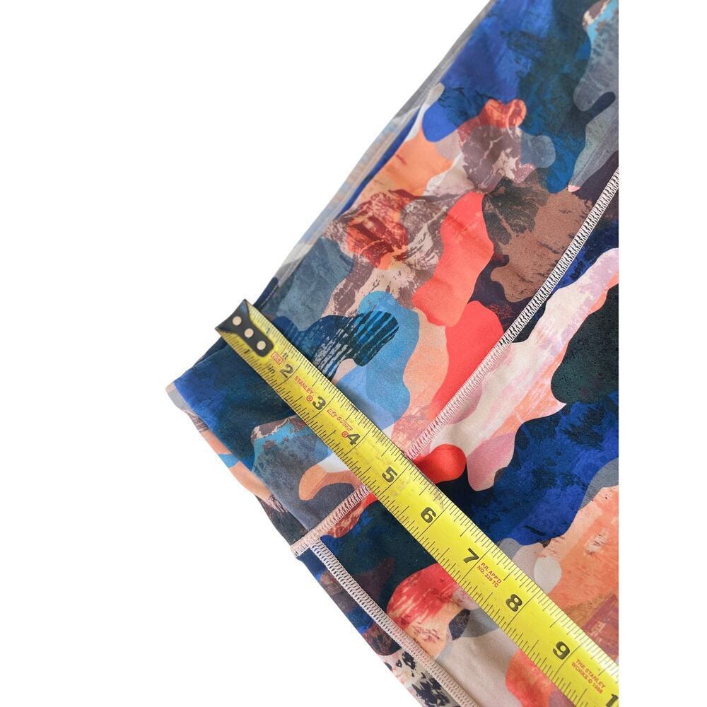 FABLETICS HIGH WAISTED LEGGINGS SZ SMALL ROYAL BLUE ORANGE CAMO PHONE POCKET - Picture 9 of 16